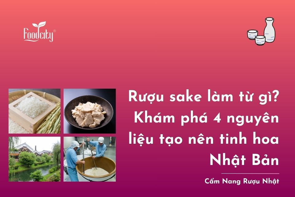 Rượu sake làm từ gì? Khám phá 4 nguyên liệu tạo nên tinh hoa Nhật Bản Rượu sake làm từ gì? Khám phá 4 nguyên liệu tạo nên tinh hoa Nhật Bản