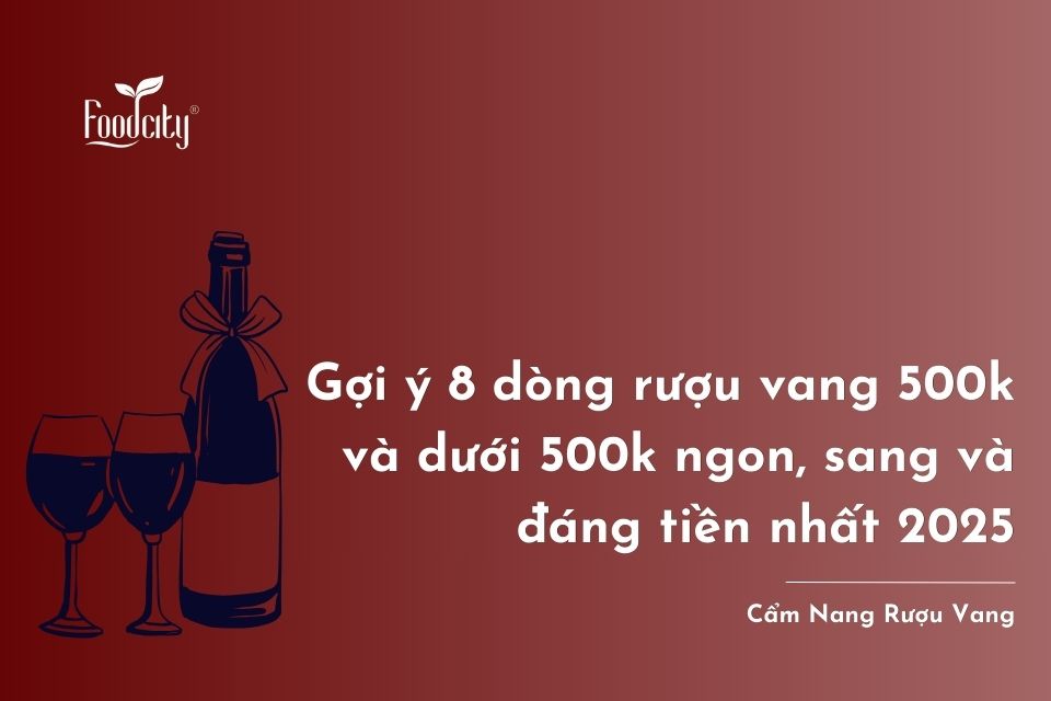 Gợi ý 8 dòng rượu vang 500k và dưới 500k ngon, sang và đáng tiền nhất 2025