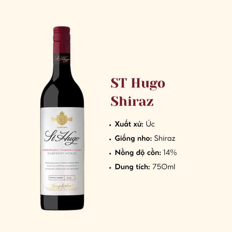 ST Hugo Shiraz - Rượu vang Úc 750ml