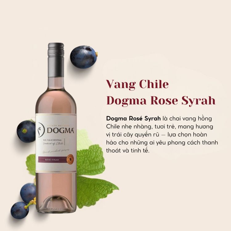 Rượu vang hồng Dogma Rose Syrah (12.5%/Vol) (Chile)