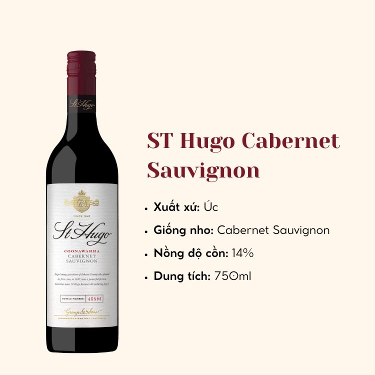 ST Hugo Cabernet Sauvignon - Rượu vang Úc nhập khẩu 750ml