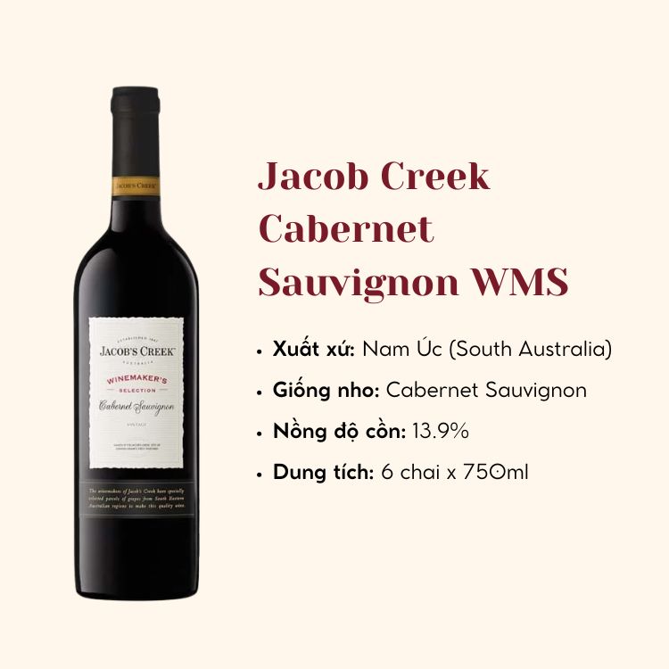Rượu vang đỏ Nam Úc Jacob Creek Cabernet Sauvignon Winemakers 6X75CL