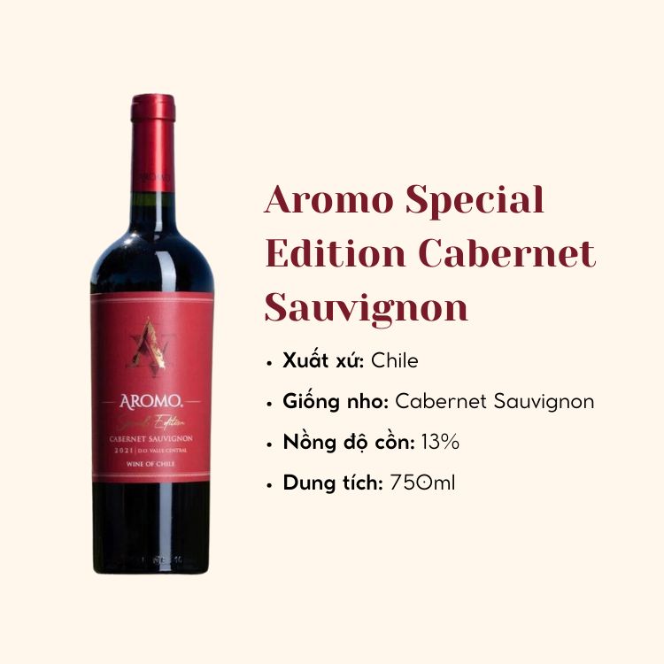 Rượu vang đỏ Aromo Special Edition - Cabernet Sauvignon (13%/Vol) 750ml (chile)