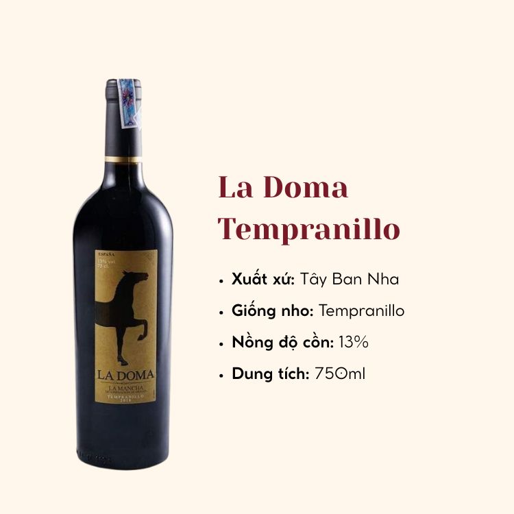 Rượu vang đỏ Tây Ban Nha La Doma Tempranillo 750ml