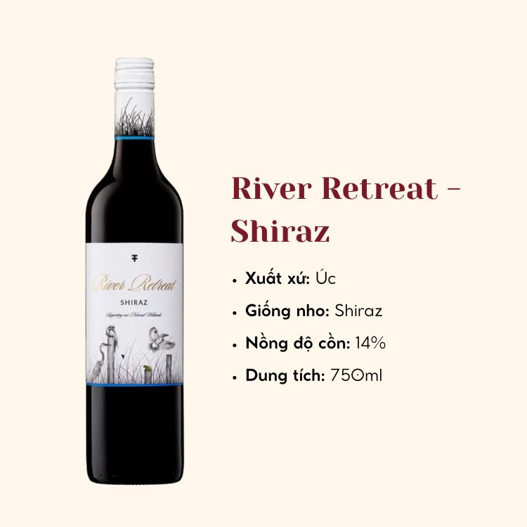 Rượu vang đỏ Úc River Retreat - Shiraz (14%) 