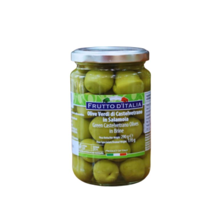 Oliu xanh có hạt- Green Castelvetrano Olives- Glass Jar  170 Gr