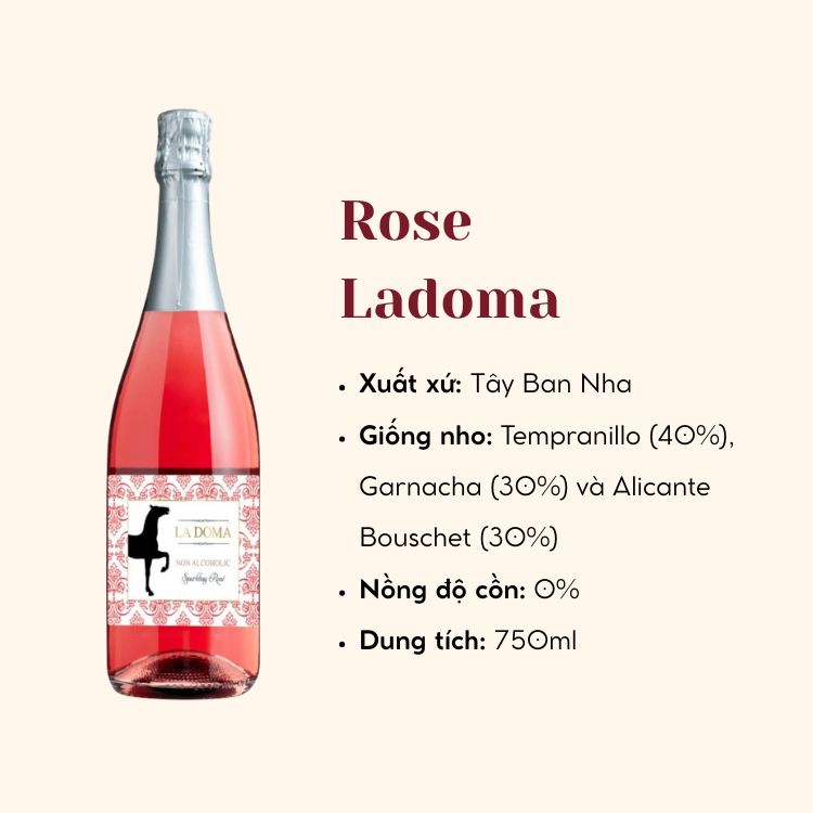 Sparkling không cồn Rose Ladoma 750ml