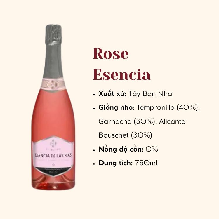 Sparkling không cồn Rose Esencia 750ml