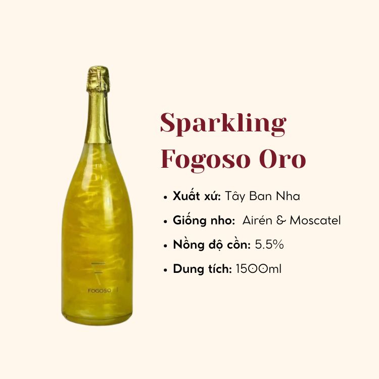 Rượu Vang Sparkling - Fogoso Oro 1500ml