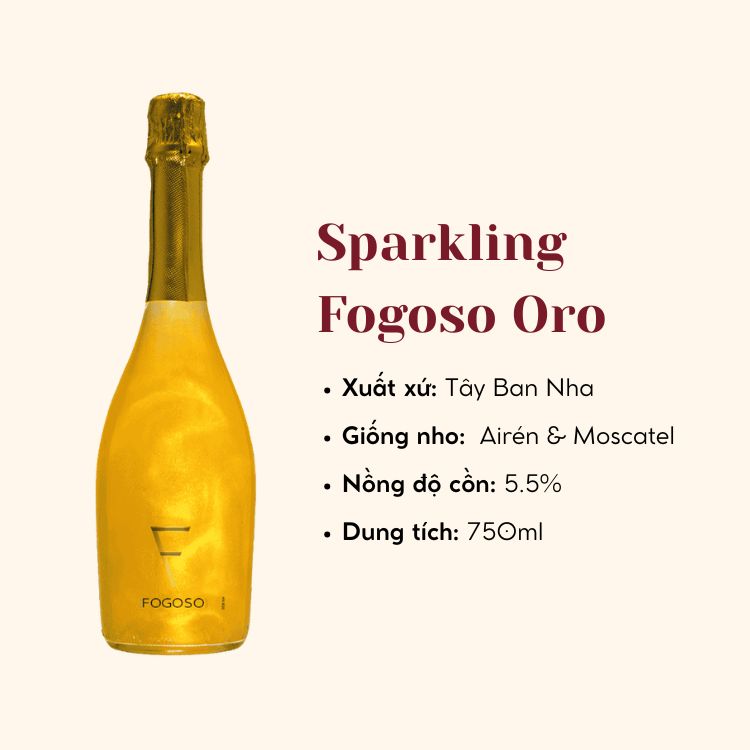 Rượu Vang Sparkling - Fogoso Oro 750ml