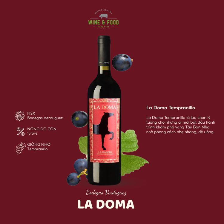 Rượu vang đỏ Tây Ban Nha La Doma Tempranillo 750ml