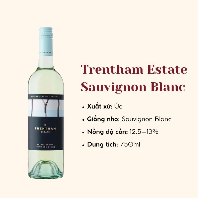 Rượu vang trắng Trentham Estate – Sauvignon Blanc (12%) 750ml (Úc)