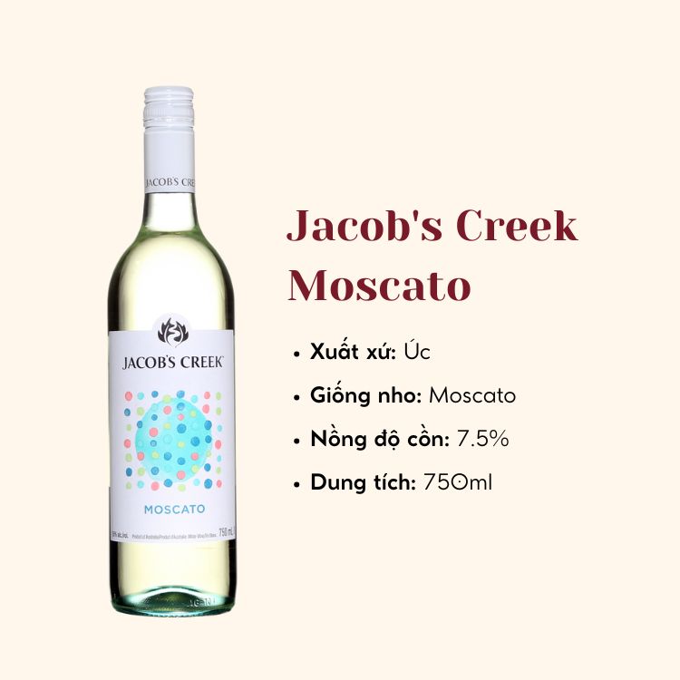 Rượu vang trắng Úc Jacob's Creek Moscato 6X75CL