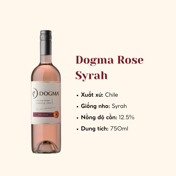 Rượu vang hồng Dogma Rose Syrah (12.5%/Vol) (Chile)