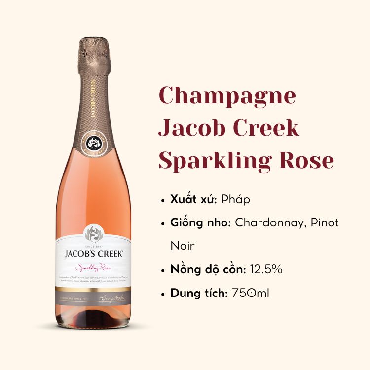 Rượu vang hồng Champagne Jacob Creek Sparkling Rose 750ml