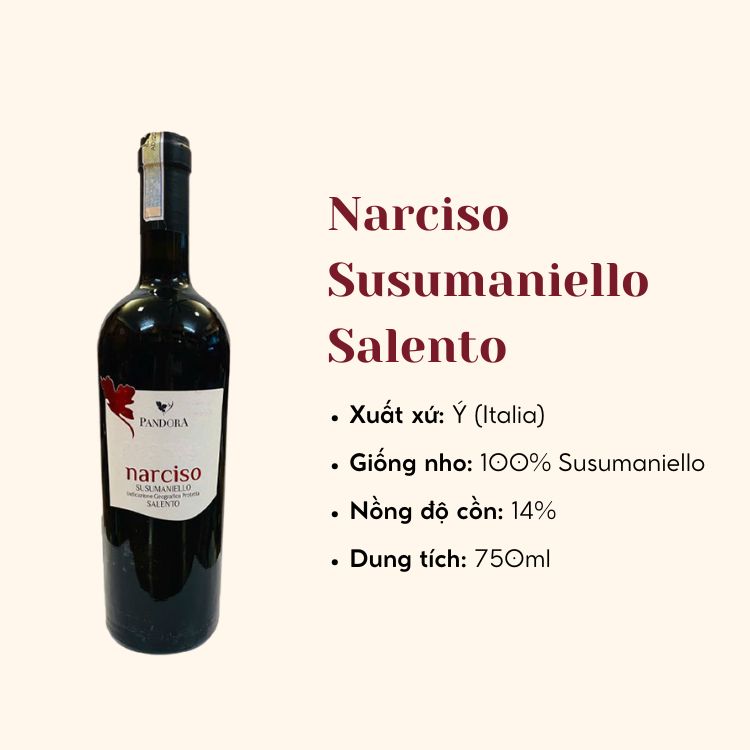Vang Ý Narciso Susumaniello Salento