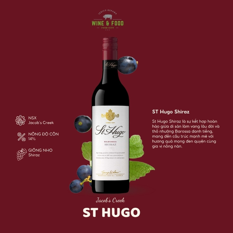 ST Hugo Shiraz - Rượu vang Úc 750ml