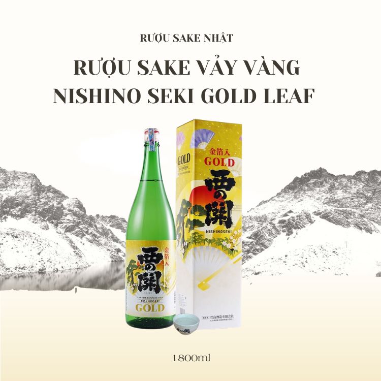 Rượu sake vảy vàng Nishino Seki Gold Leaf 1800ml