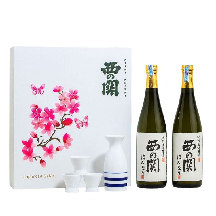 Hộp Quà Tết Hoa Anh Đào Sake Nishinoseki Hannary 720ml