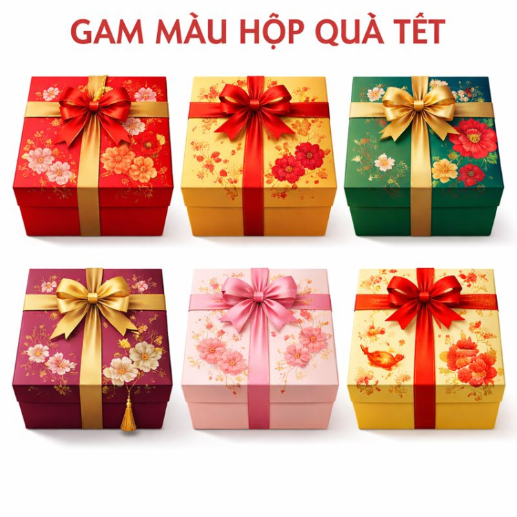 các gam màu hộp quà tết