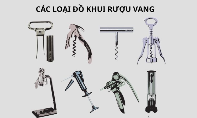 các loại đồ khui rượu vang