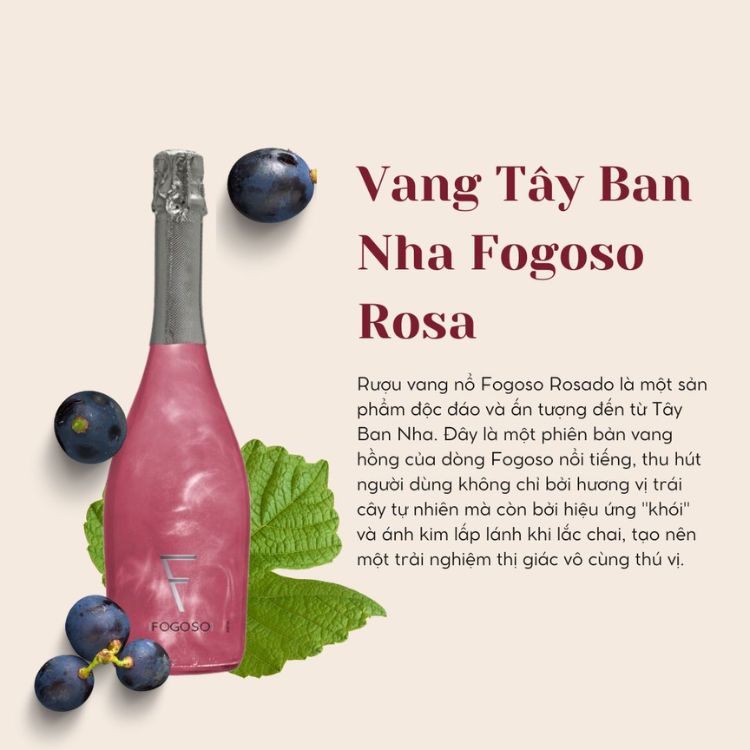 champagne fogoso rosa