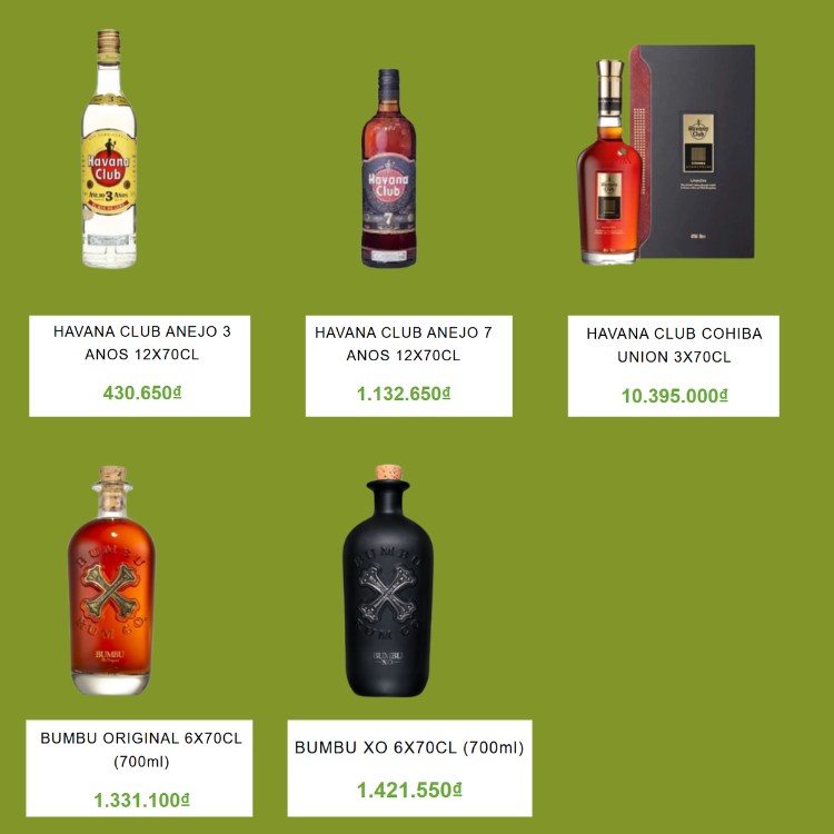 giá rượu rum 2025