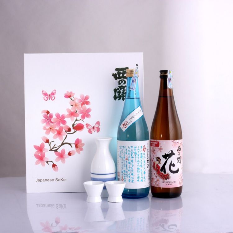 hộp quà rượu sake đôi anh đào