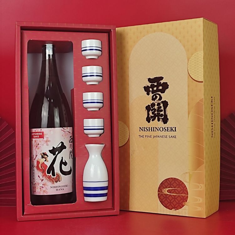 hộp quà rượu sake hana 1800ml