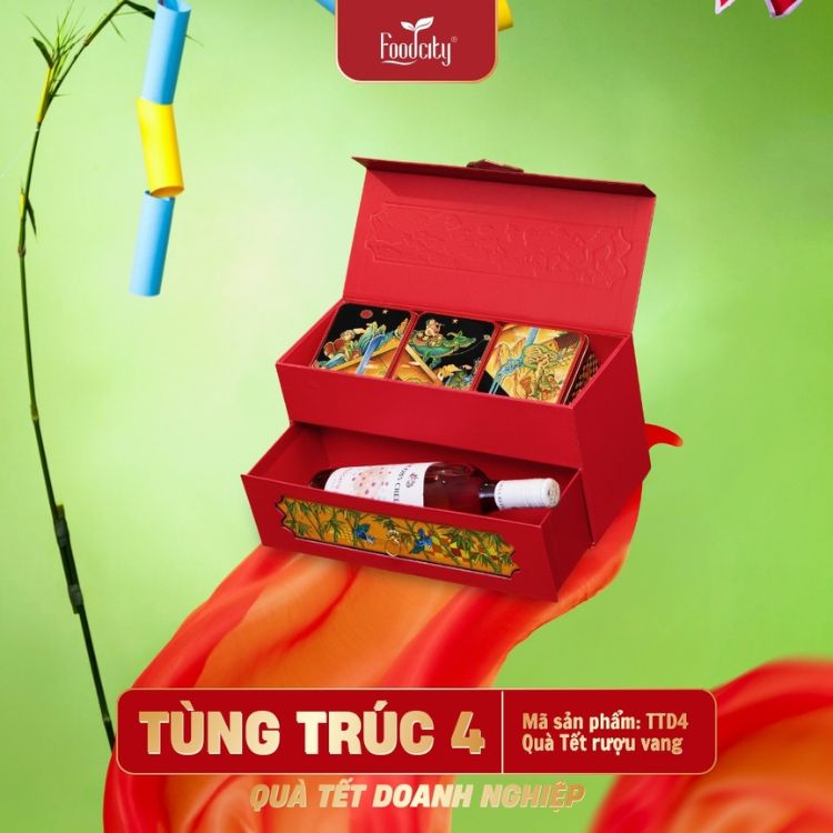 hộp quà tết rượu vang tùng trúc