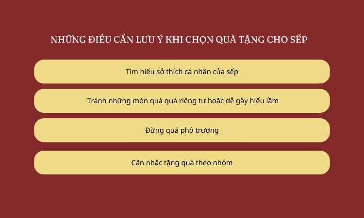 lưu ý khi chọn quà tặng sếp