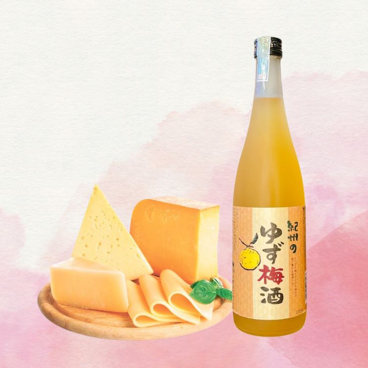 phô mai ăn cùng rượu mơ vị chanh yuzu
