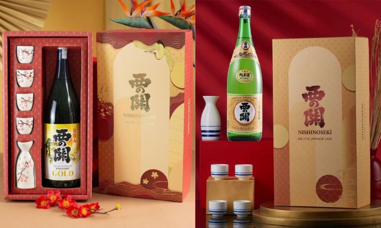 quà tết biếu sếp hộp quà rượu sake