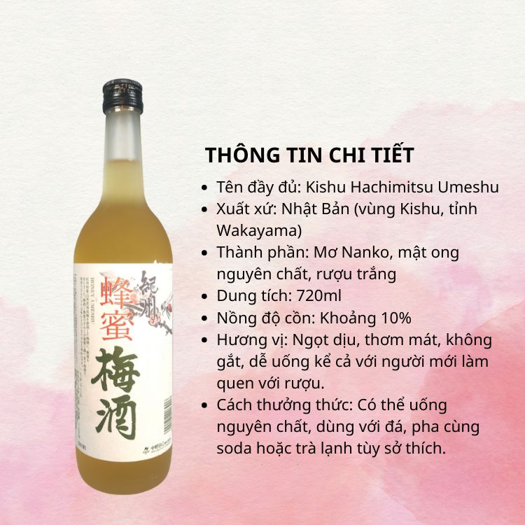 rượu mơ mật ong kishu hachimitsu umeshu