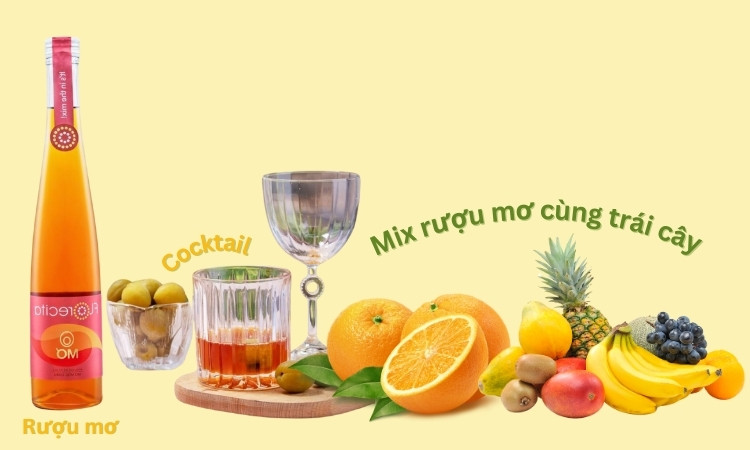 rượu mơ mix cocktail