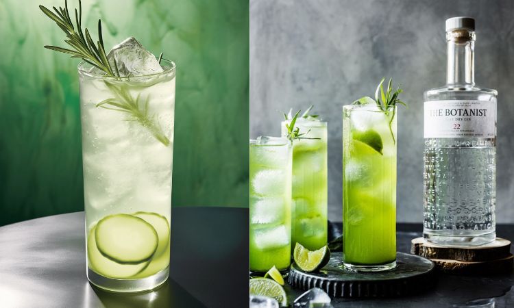 rượu nền gin pha cocktail gin tonic