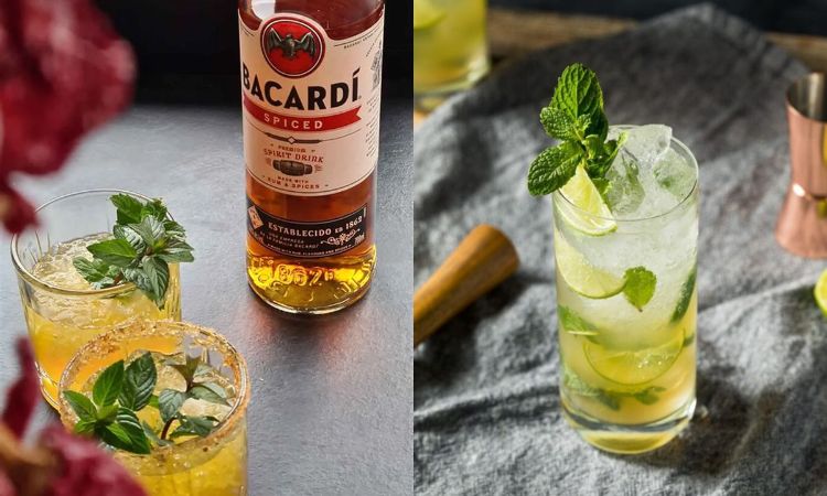 rượu nền rum pha cocktail mojito