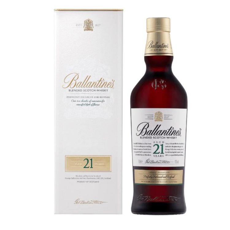 thiết kế chai rượu ballantines 21