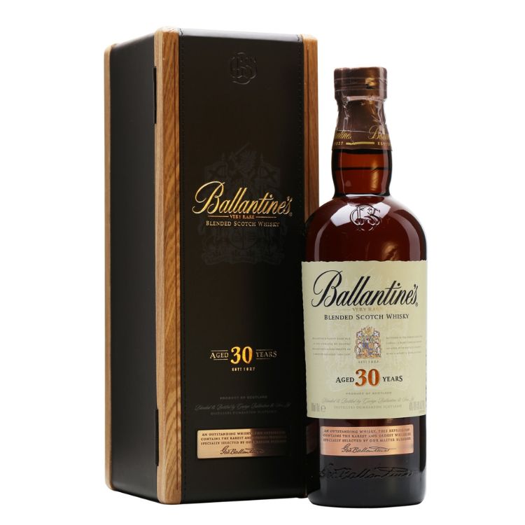 thiết kế chai rượu ballantines 30