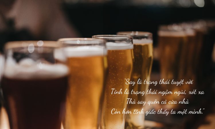 thơ về rượu bia tâm trạng cô đơn