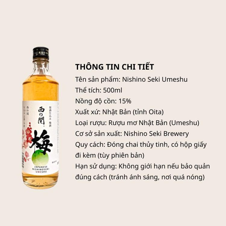 thông tin rượu mơ nishino