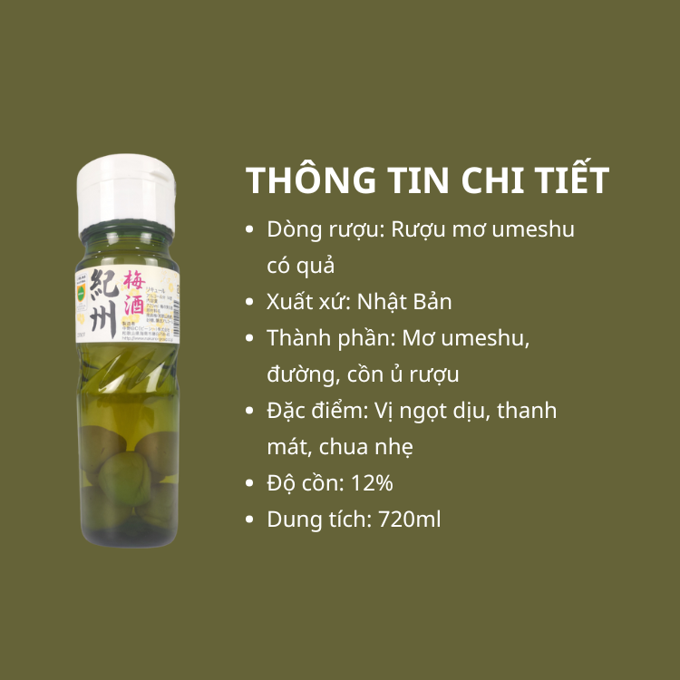 thông tin sản phẩm umeshu kishu miiri