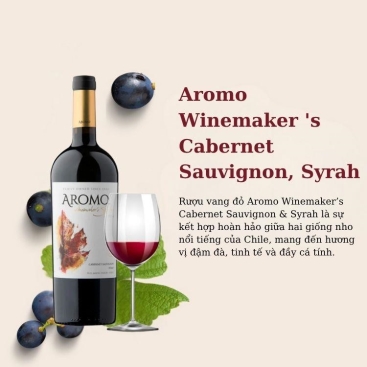 Rượu vang đỏ Aromo Winemakers Selection - Cabernet Sauvignon, Syrah (14.0%/Vol) 750ml (Chile)