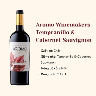 Rượu vang đỏ Aromo Winemakers Selection - Tempranillo & Cabernet Sauvignon (14%/Vol) 750ml