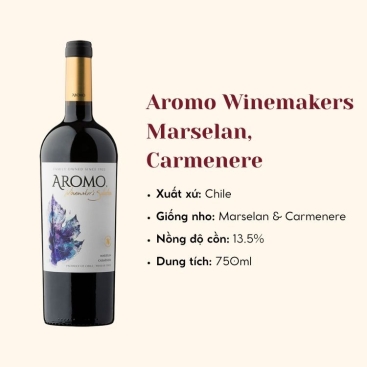 Rượu vang đỏ Winemakers Selection - Marselan, Carmenere (13.5%/Vol) 750ml (Chile)