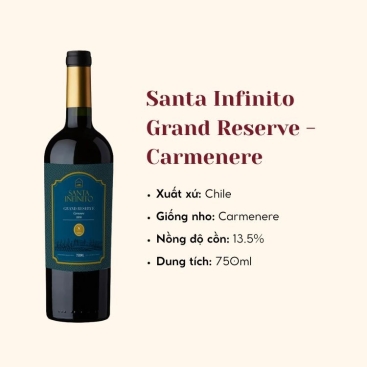 Rượu vang đỏ Santa Infinito Grand Reserve - Carmenere (13.5%/Vol) 750ml (Chile)