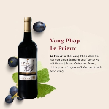 Rượu Vang Đỏ Le Prieur Nho: Tannat - Cabernet Franc (Pháp)