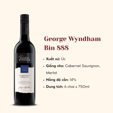 Rượu vang đỏ Úc George Wyndham Bin 888 6X75CL