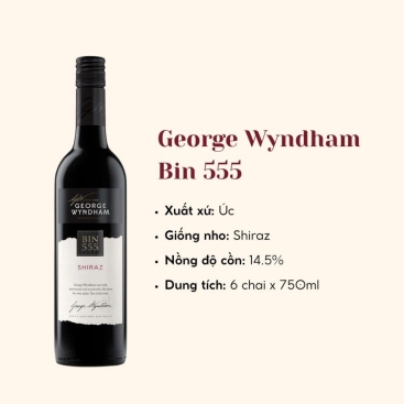 Rượu vang đỏ Úc George Wyndham Bin 555 6X75CL