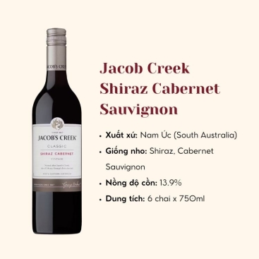 Rượu vang đỏ Nam Úc Jacob Creek Shiraz Cabernet Sauvignon 6X75CL